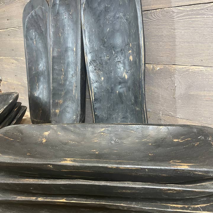 My Amigos Imports - Wholesale Decorative Plate/Dish/Bowl - CLEARANCE-Great Buy-ER-Santa Fe-Dough Bowl-Wood-Black-$13 1