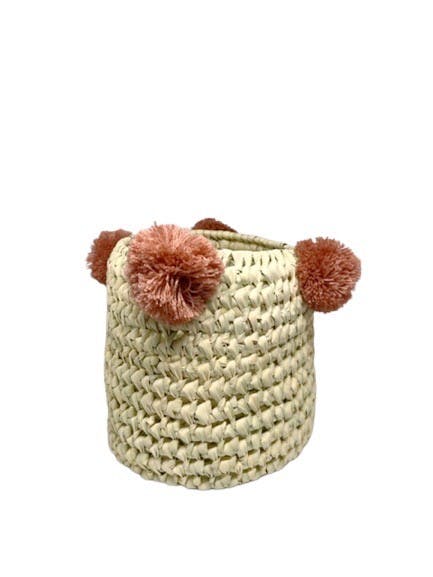 Pompom Mand - Oud Rose voor wholesale door Bambu Living