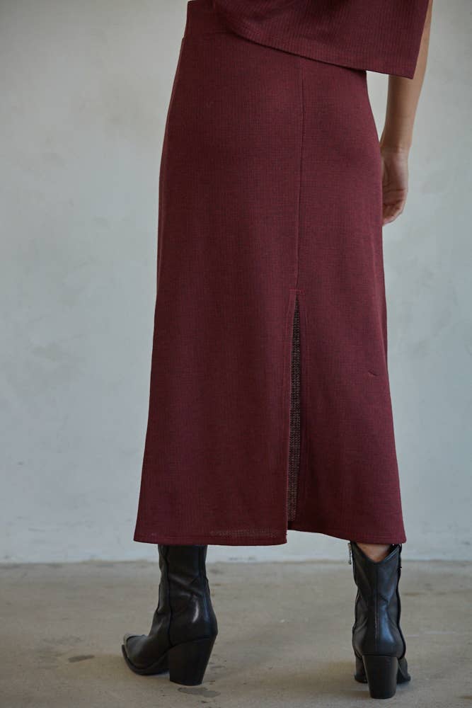 By Together - Wholesale Skirt - Women's - RJ3343 | Knit Cotton Polyester Midi Pencil Skirt2