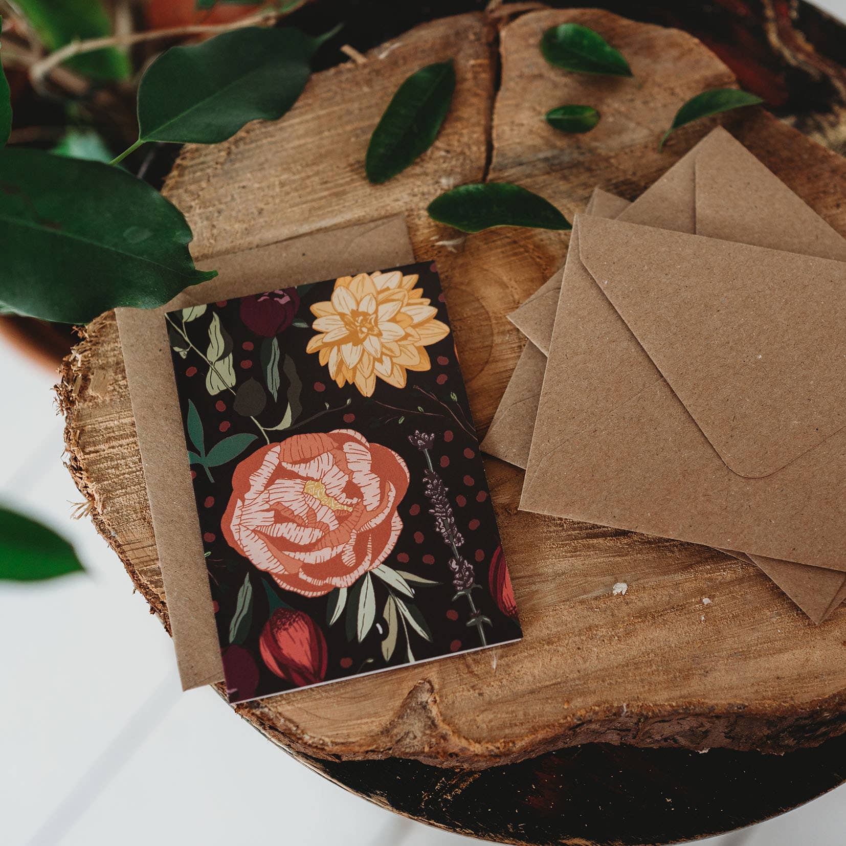 Wildwood Paper - Vente Assortiments de papeterie/cartes - Ensemble de 6 mini cartes botaniques pliées avec 2 motifs floraux5