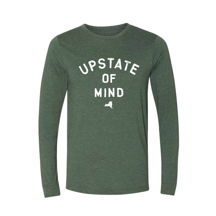 Upstate of Mind Original - Longsleeve (Forest Heather) for wholesale by Compas Life - Upstate of Mind