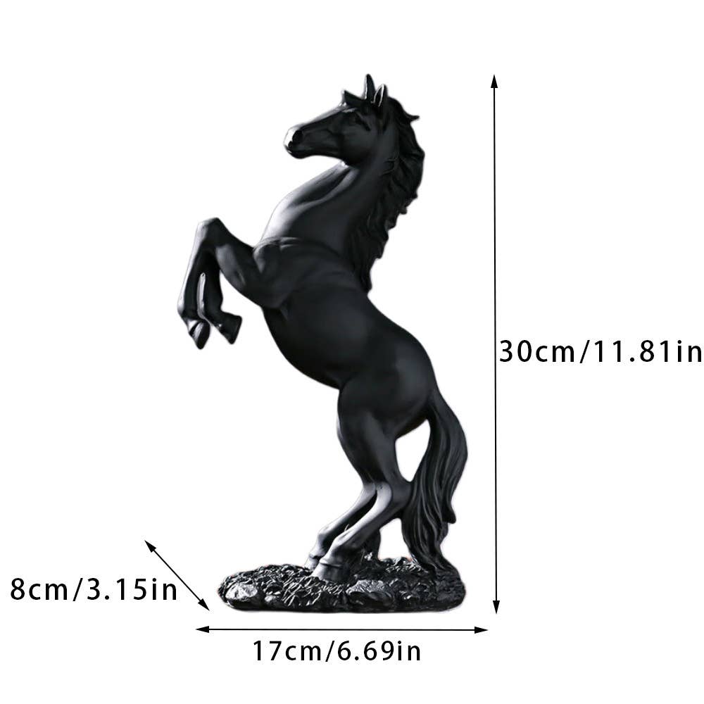 Liffy – Großhandel Dekofigur – Elegante Harzfigur eines sich aufbäumenden Pferdes als Wohn- und Bürodekoration1
