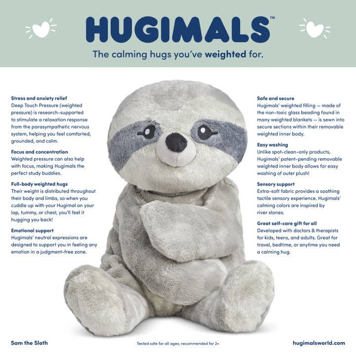 Hugimals World - Vendita all'ingrosso Peluche - Bambini e neonati - Set da 4 peluche ponderati da 2 kg per ansia, bambini e adulti5