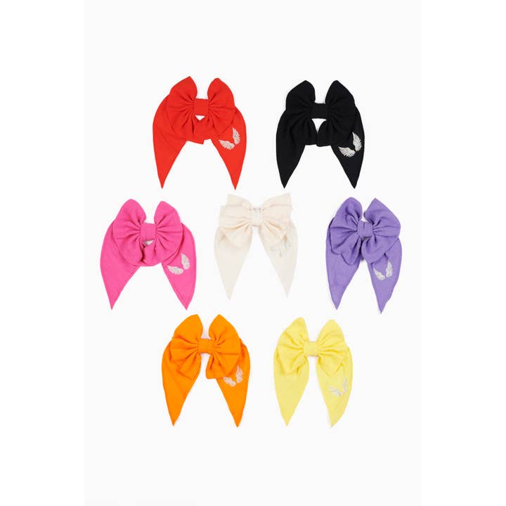 Juego de 7 clips de lazo de tela orgánica para niñas y bebés para venta al por mayor de Lally Things