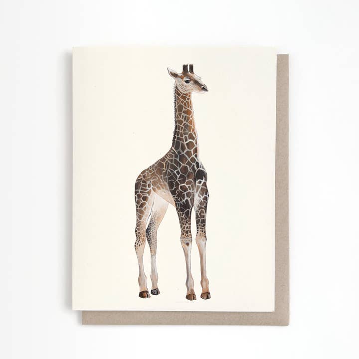 Giraffe Card for wholesale by Irene Akio
