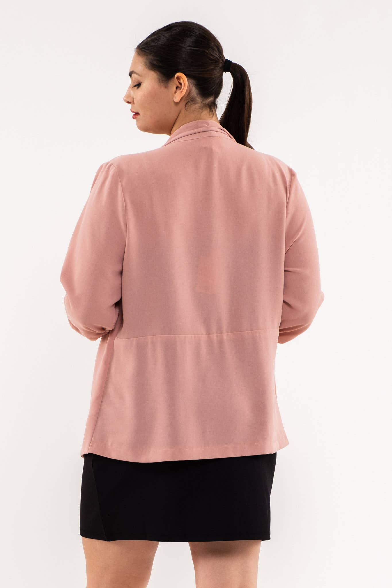 Blu Pepper – Engroshandel Blazer - Dame – Plus size blazer med 3/4 ærmer og rynkede detaljer15