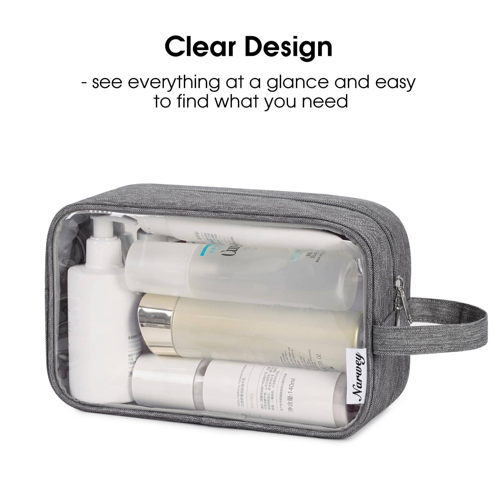 wandf - Wholesale Toiletry Bag - Women's - Clear Travel Toiletry Bag Makeup Bag Organizer with Zipper6