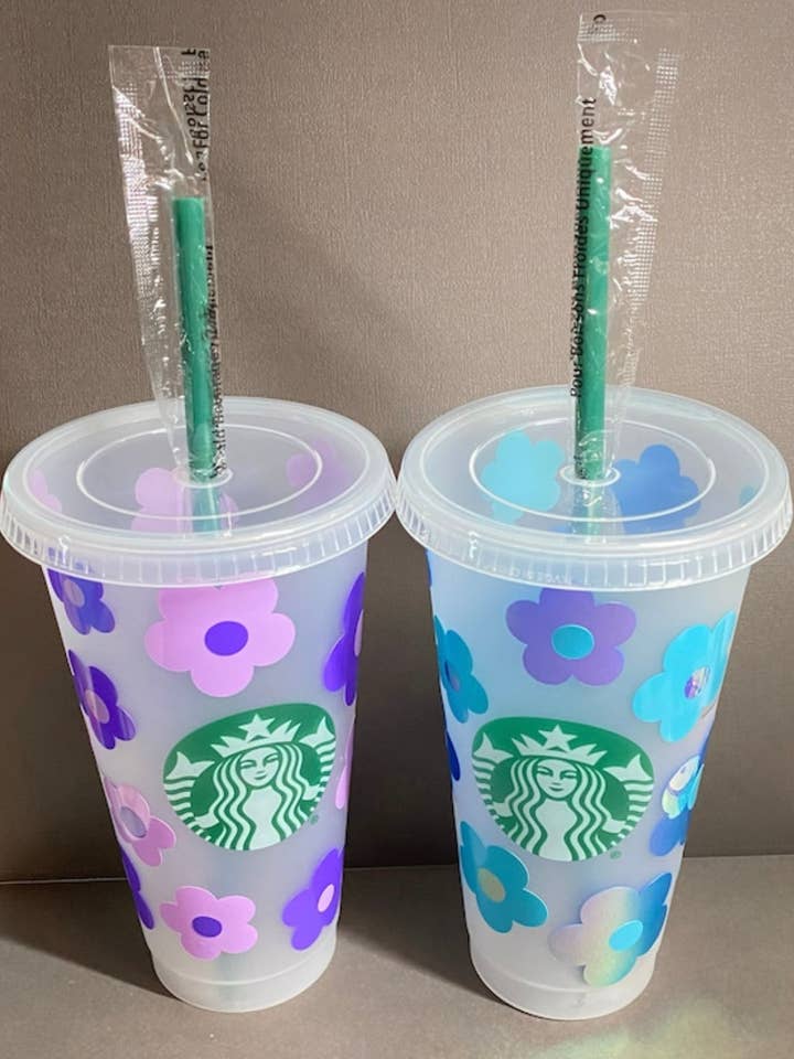 Floral Starbucks Cold to go Cups "Venti 24OZ" for wholesale by SkylinnRaeCo