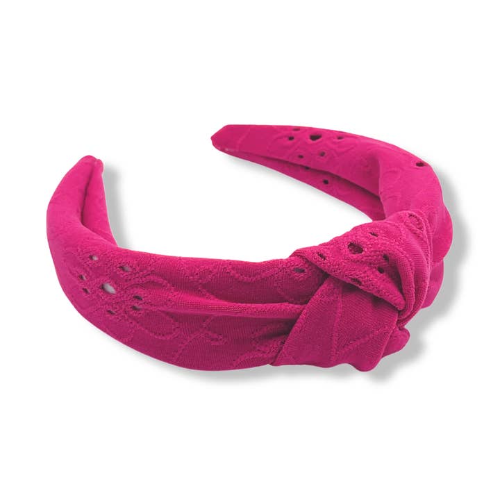 Dark Pink Eyelet Hard Headband- for wholesale by The Happy Headband Co