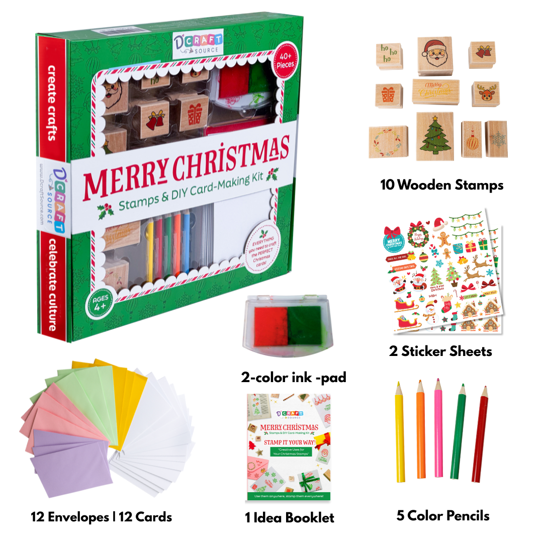 Dcraftsource – wholesale DIY craft kit – CHRISTMAS-WOODEN STAMP & DIY CARD MAKING KIT10