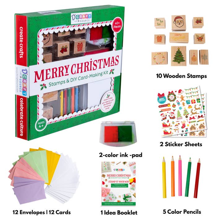 Dcraftsource – wholesale DIY craft kit – CHRISTMAS-WOODEN STAMP & DIY CARD MAKING KIT10