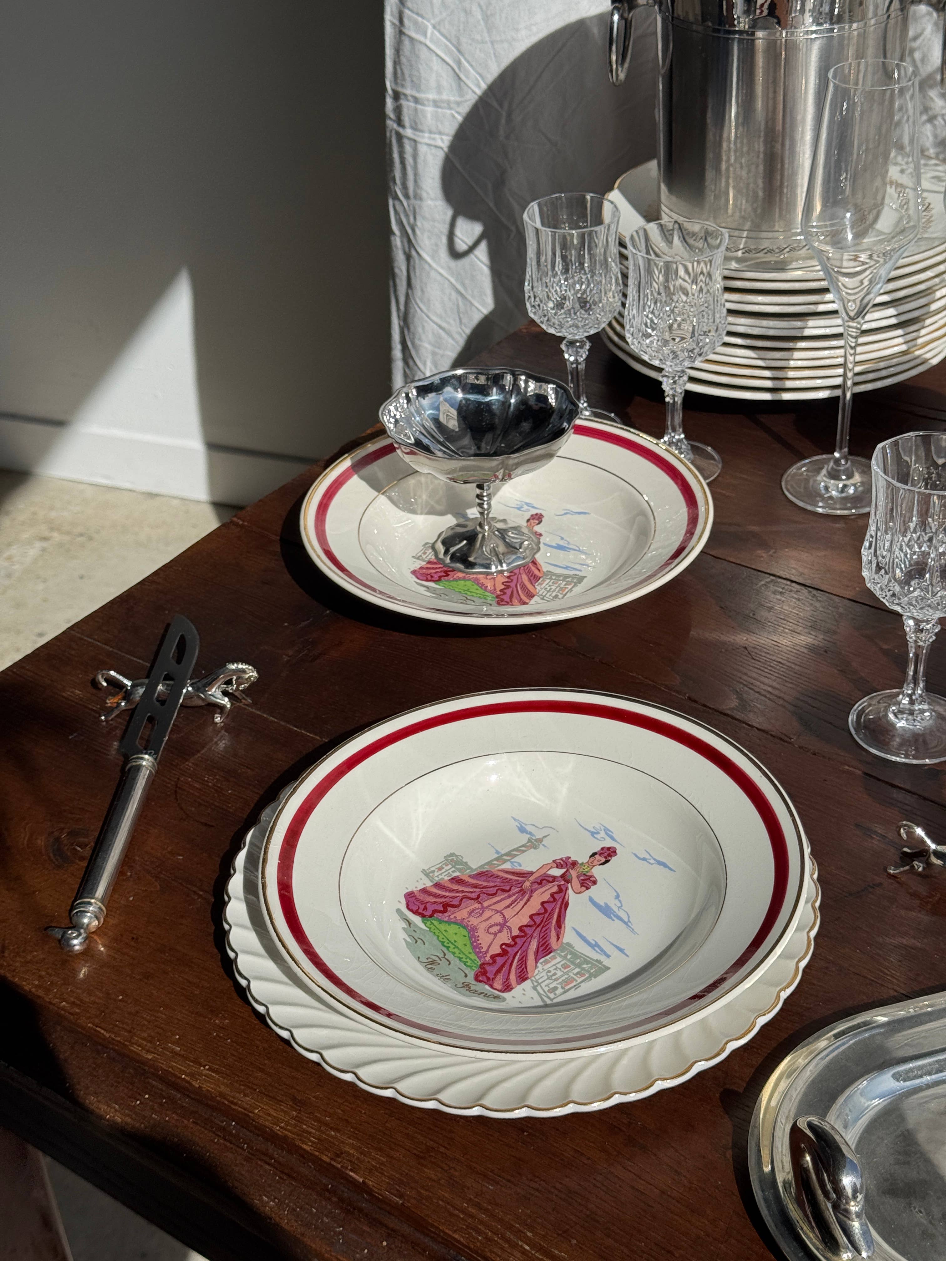 Office Objets - Wholesale Dinner Plate - Set of 6 Ile de France deep plates D22.521