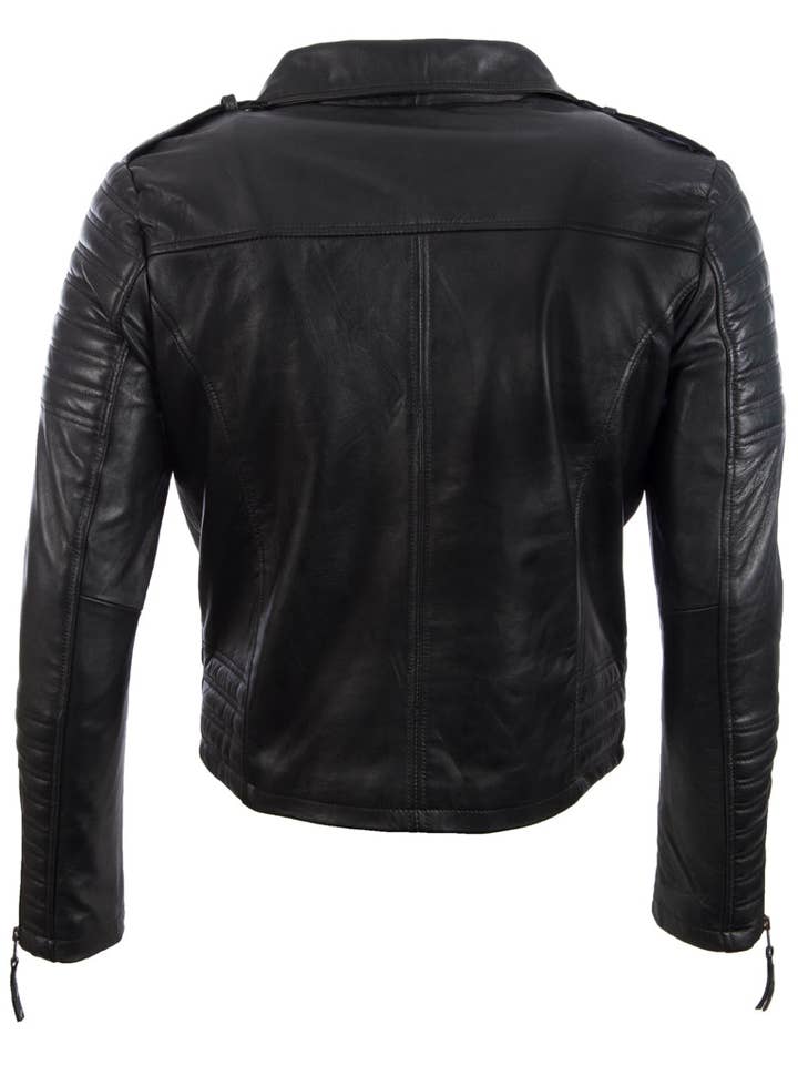 Aviatrix – Großhandel Lederjacke – Herren – SDTM Bikerjacke für Herren, Schwarz
