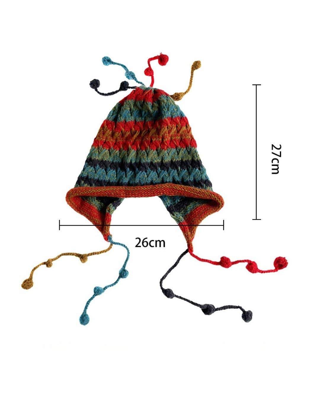 Funkyrel® Atzbranding Limited - Wholesale Beanie - Women's - Haila - Colorful Earflap Knitted Beanie with Pompoms11