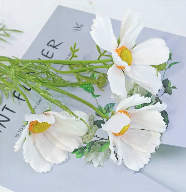 Angel Isabella - Vente Fleurs artificielles - Fleurs de cosmos réalistes de 20" - couleurs vives et réalistes7