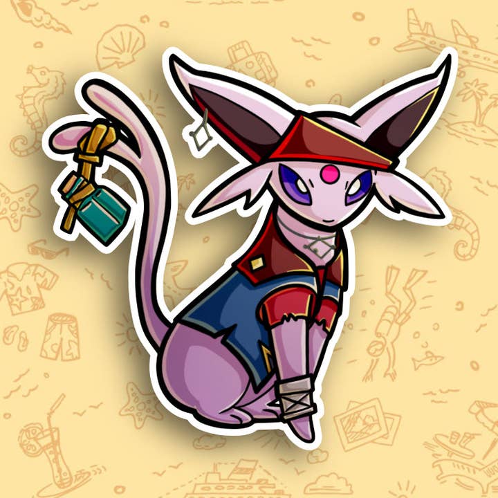 Adhesivo de vinilo Espeon Pirate Pokemon para venta al por mayor de Colour Me Fun
