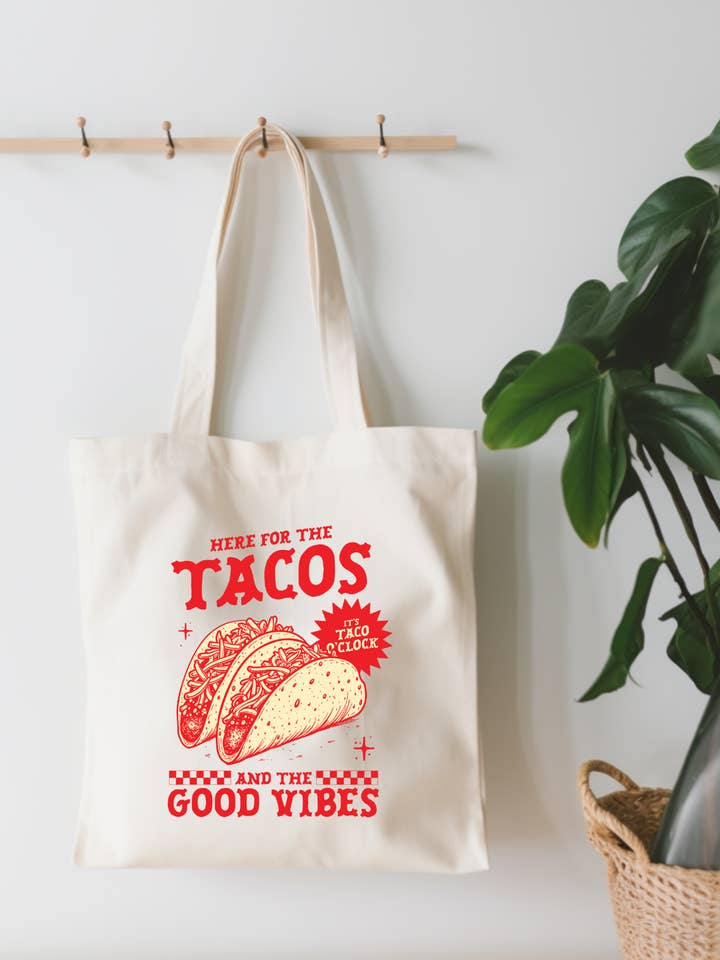 Here For The Tacos Canvas Tote Bag for wholesale by EnchantingSunshine