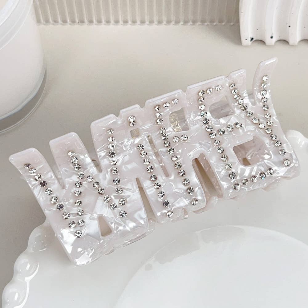 LadyJuneAccessories - Wholesale Hair Clip - Women's - Rhinestone Word Hair Clips Bridal Shower & Bachelorette Gift9