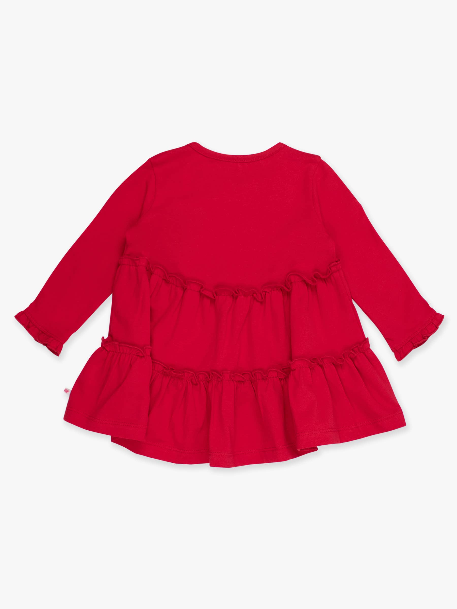 Girls Red Knit Ruffle Tiered Tunic Top for wholesale on Faire2