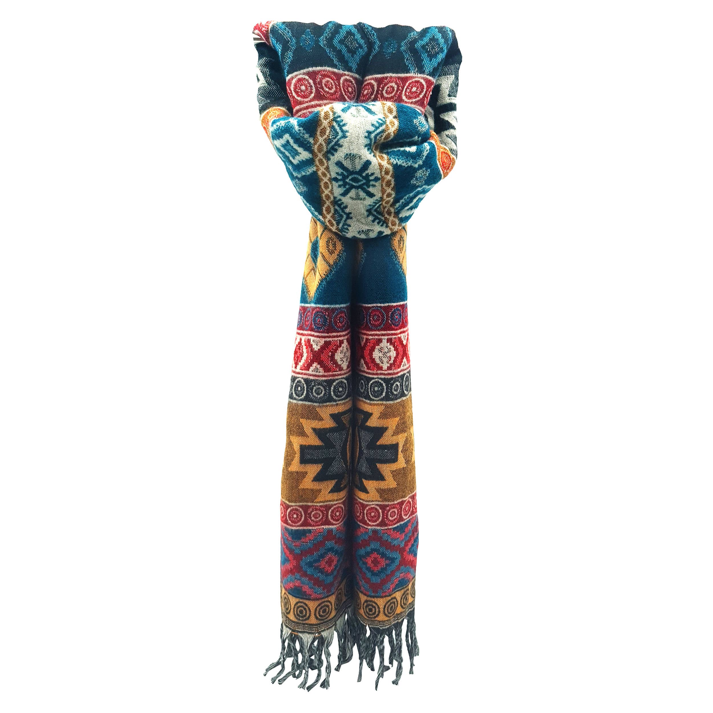 La Mano Boho - Venta al por mayor Pañuelo para la cabeza - Mujer - BUFANDA CHAL INVIERNO ÉTNICA XXL 200 X 95CM FG45242