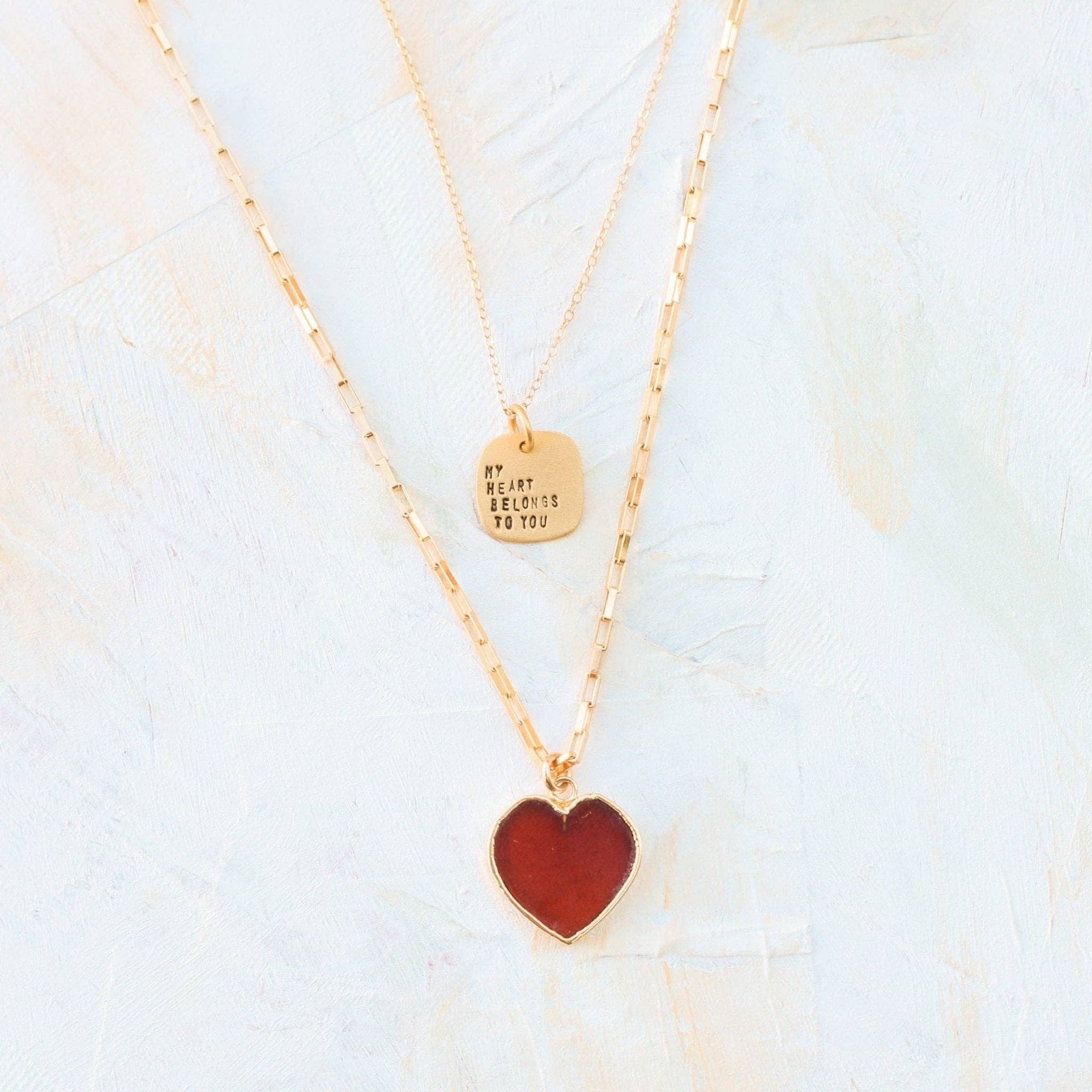 Chocolate and Steel - Wholesale Pendant/Charm Necklace - Isla Gemstone Heart Necklace Birthstone Jewelry 14K Gold Fill Chain11