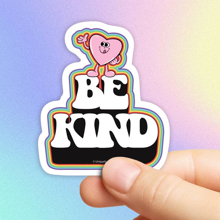 Be Kind Vinyl Sticker for wholesale by Uniquely Inviting