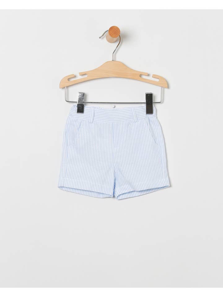 COCO ACQUA - Wholesale Top & Short Set - Kids - Boy's Set: Polo and Bermuda Shorts with Light Blue Stripe Detail