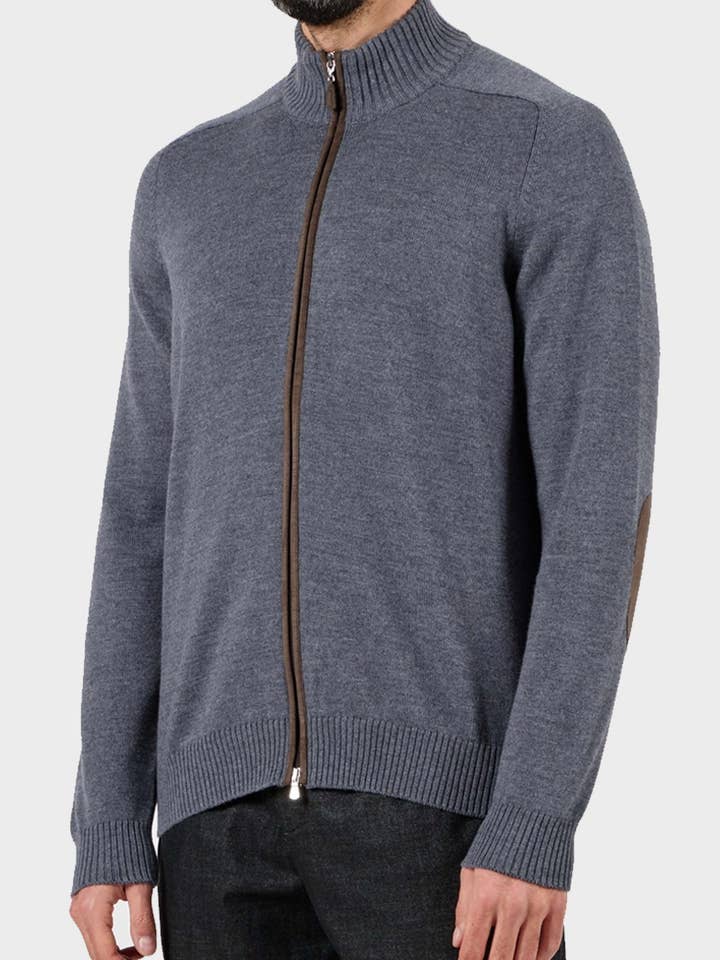 Gran Sasso Cardigan with Alcantara 23102 for wholesale by CRUSH STORE