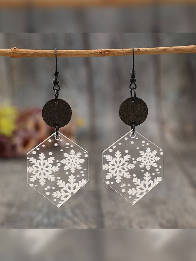 White Snowflake Earrings SP459 for wholesale by UNISHE