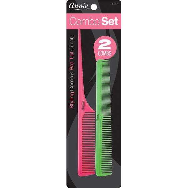 Annie International, Inc. - Wholesale Hair Brush/Comb - Annie Comb Set Styling Comb and Rat Tail Comb