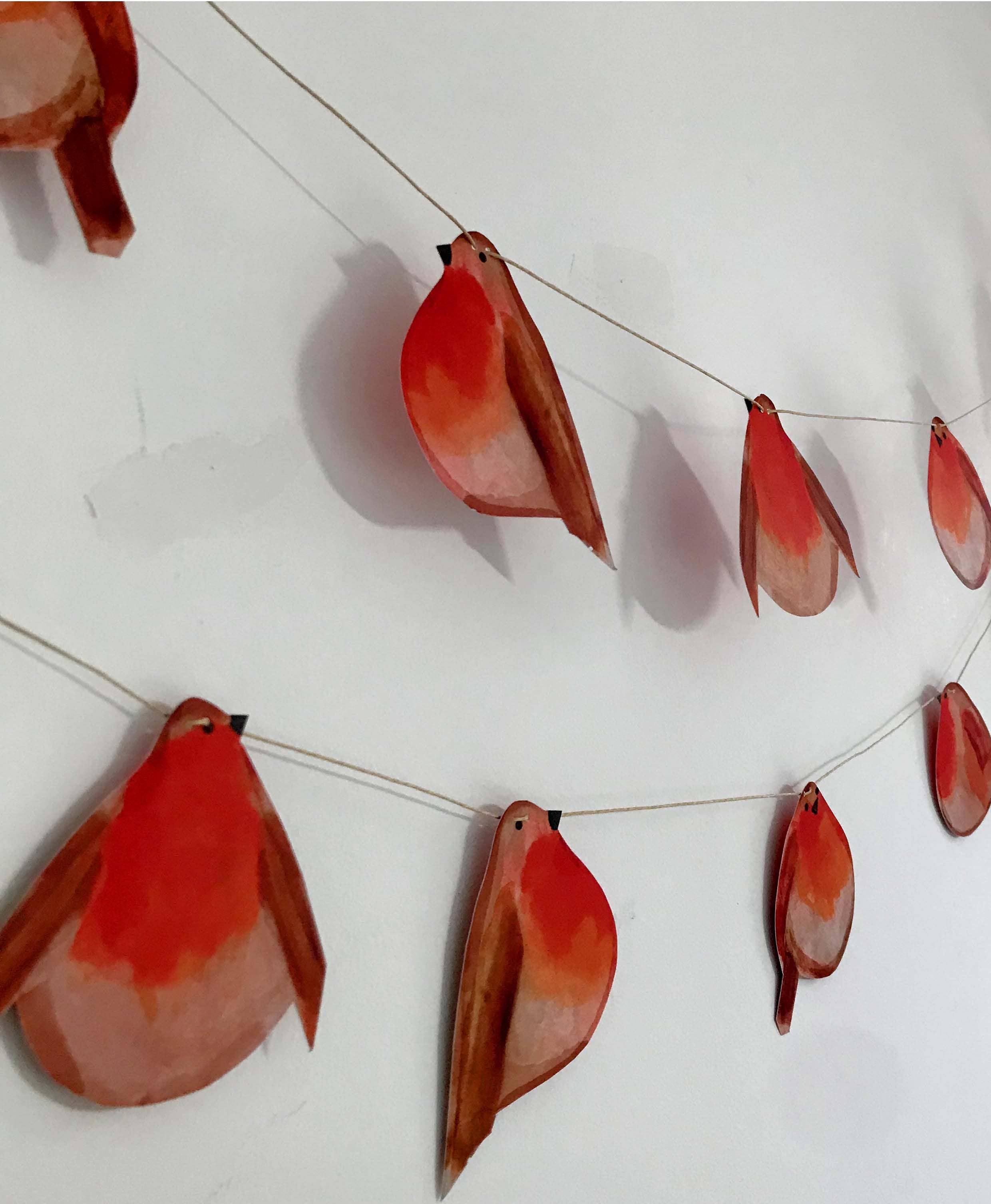 wini-tapp - Vente Fanion/guirlande - Guirlande de rouges-gorges festifs5