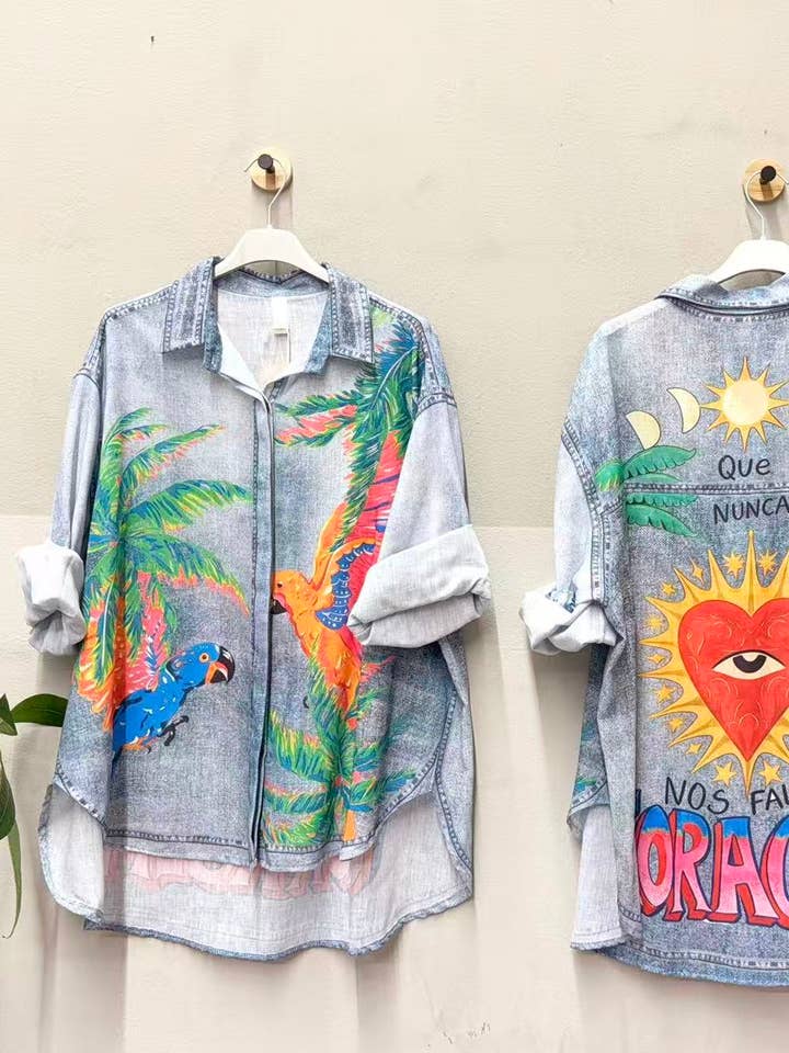 Camicia effetto denim – stampata per la vendita all'ingrosso da parte di NOS