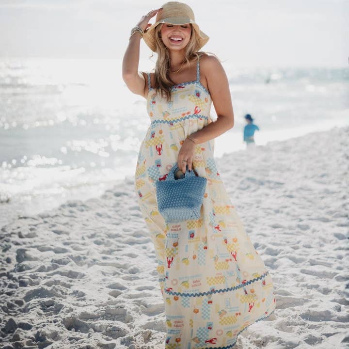 Robes maxi italiennes d'été pour femmes (jaune) pour la vente par Katydid