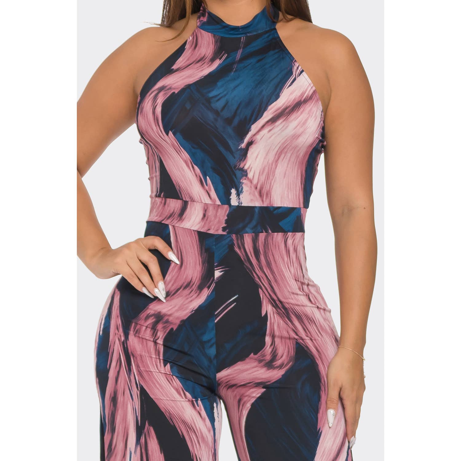 MARINEBLAU/MAUVE J7414 Overall mit offenem Aufdruck für den Großhandel auf Faire1