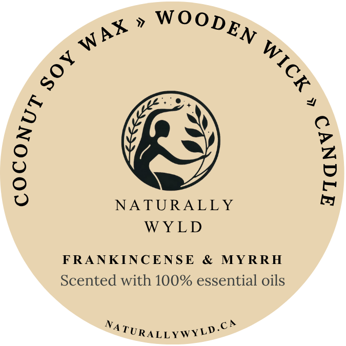 Naturally Wyld - Vente Bougie en bocal - Bougie à mèche en bois à la noix de coco et au soja à l'encens et à la myrrhe (8oz)1
