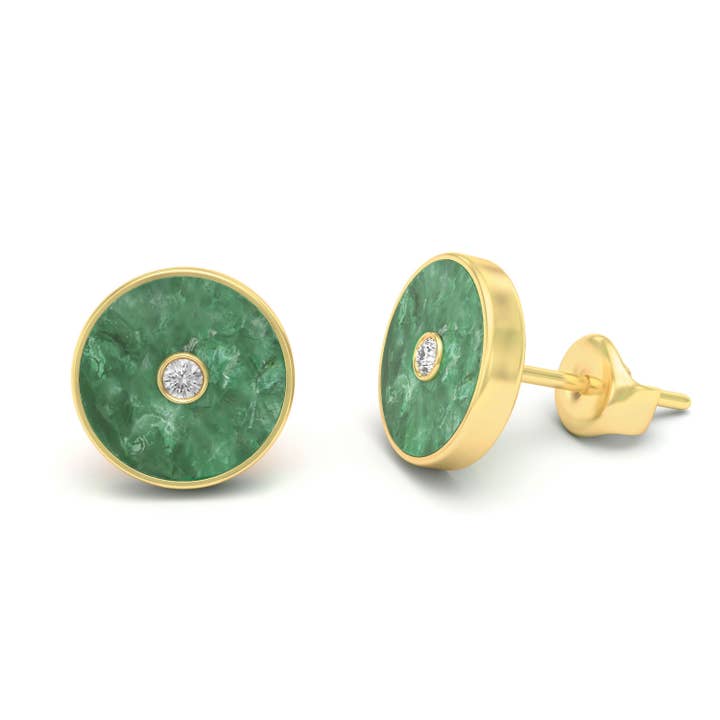 Jade & Diamond Amulet Earrings for wholesale by MARCELLO RICCIO