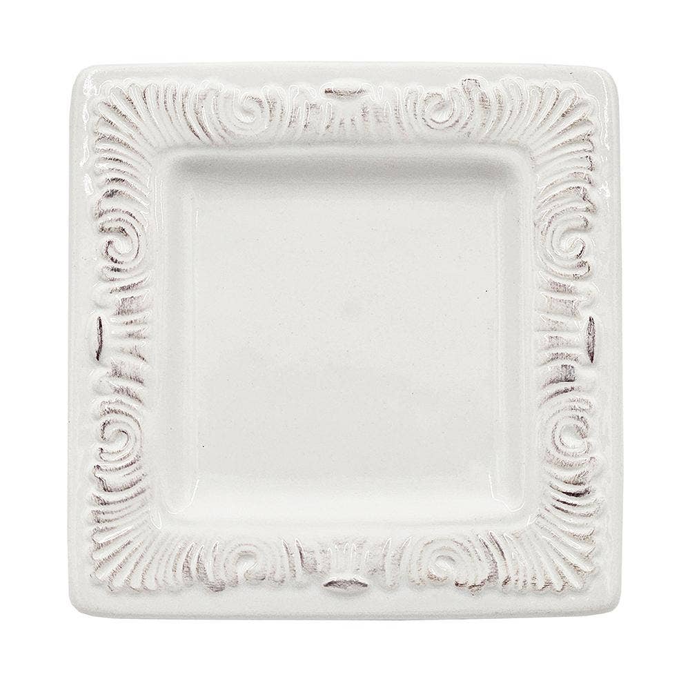 A&B Home Group Inc. - Vente Assiette - Assiette à dîner carrée en porcelaine 6x6x3,2" - Blanc0