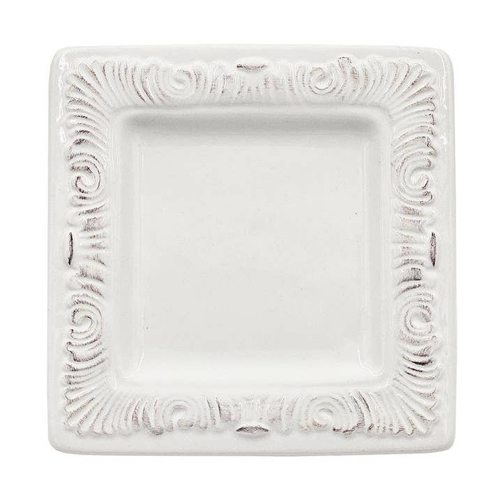 Piatto da cena quadrato in porcellana 6x6x3,2" - Bianco per la vendita all'ingrosso da parte di A&B Home Group Inc.