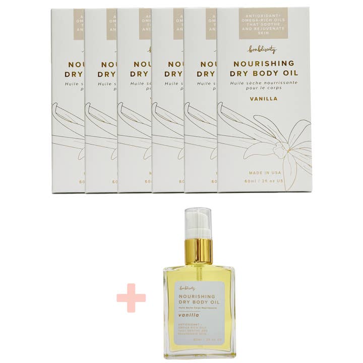 Nourishing Dry Body Oil w/Tester Bundle - Vanilla for wholesale by Bonblissity