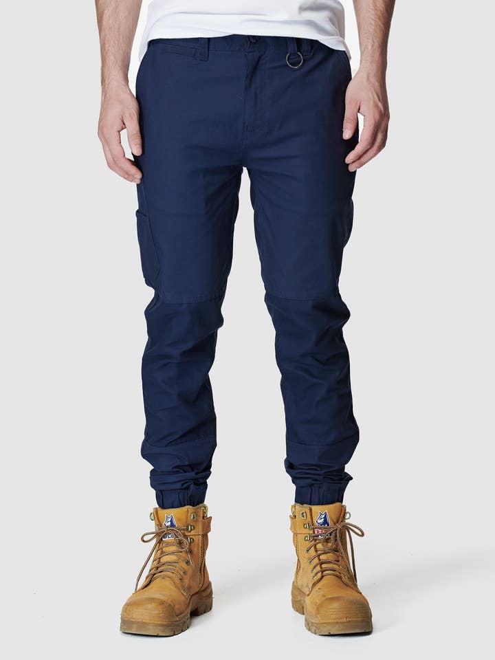 ELWD workwear - Vente Pantalon – homme - Pantalon à revers pour homme bleu marine