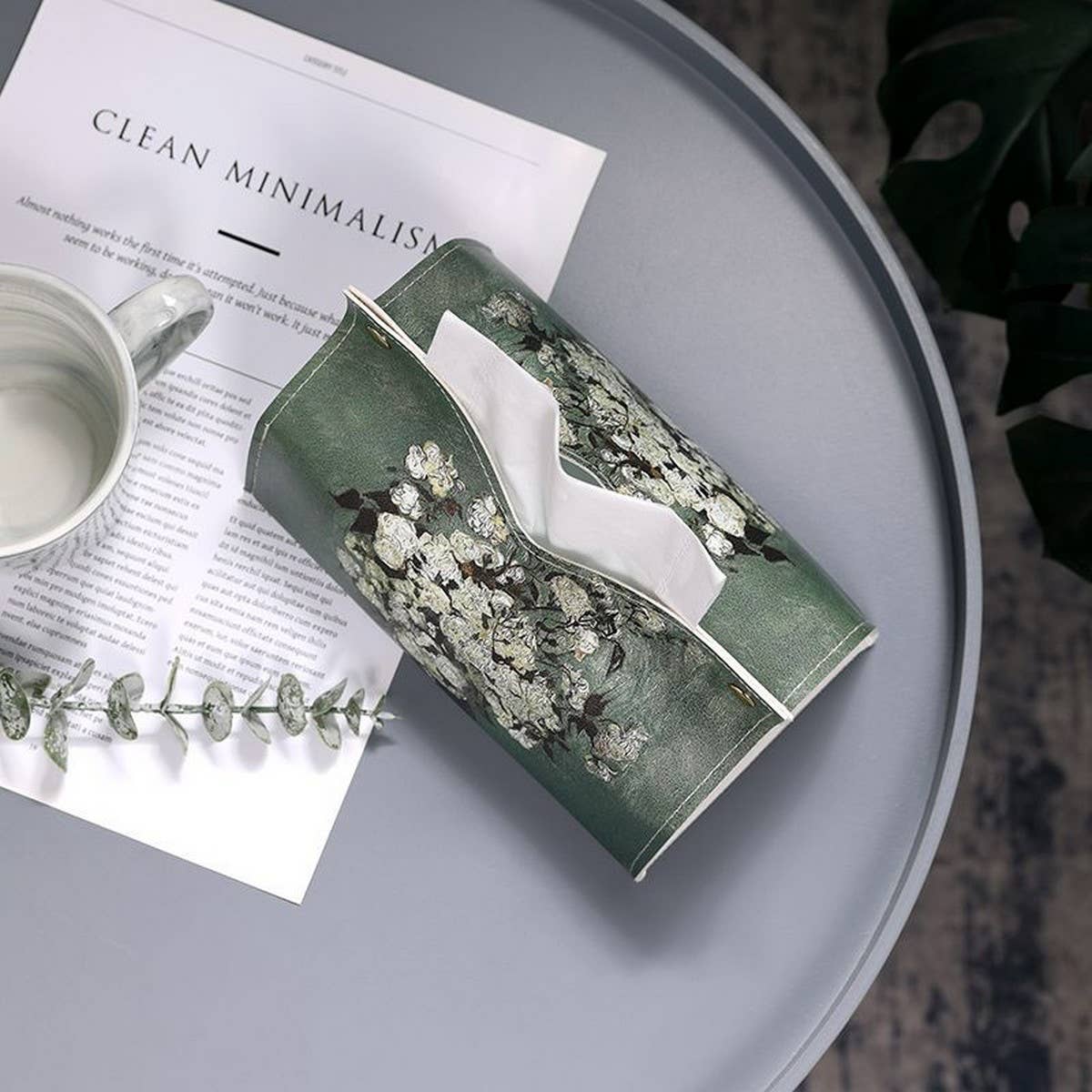 NEW CANGLING GREEN LEATHER TISSUE BOX CAR MOUNT_CWMM2257 for wholesale on Faire1