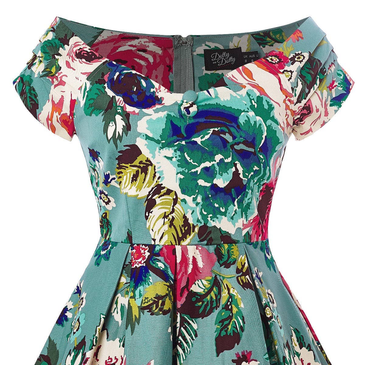 Dolly & Dotty - Wholesale Dress - Women's - Step Back in Time: Gorgeous 50s Floral Swing Dress in Blue6