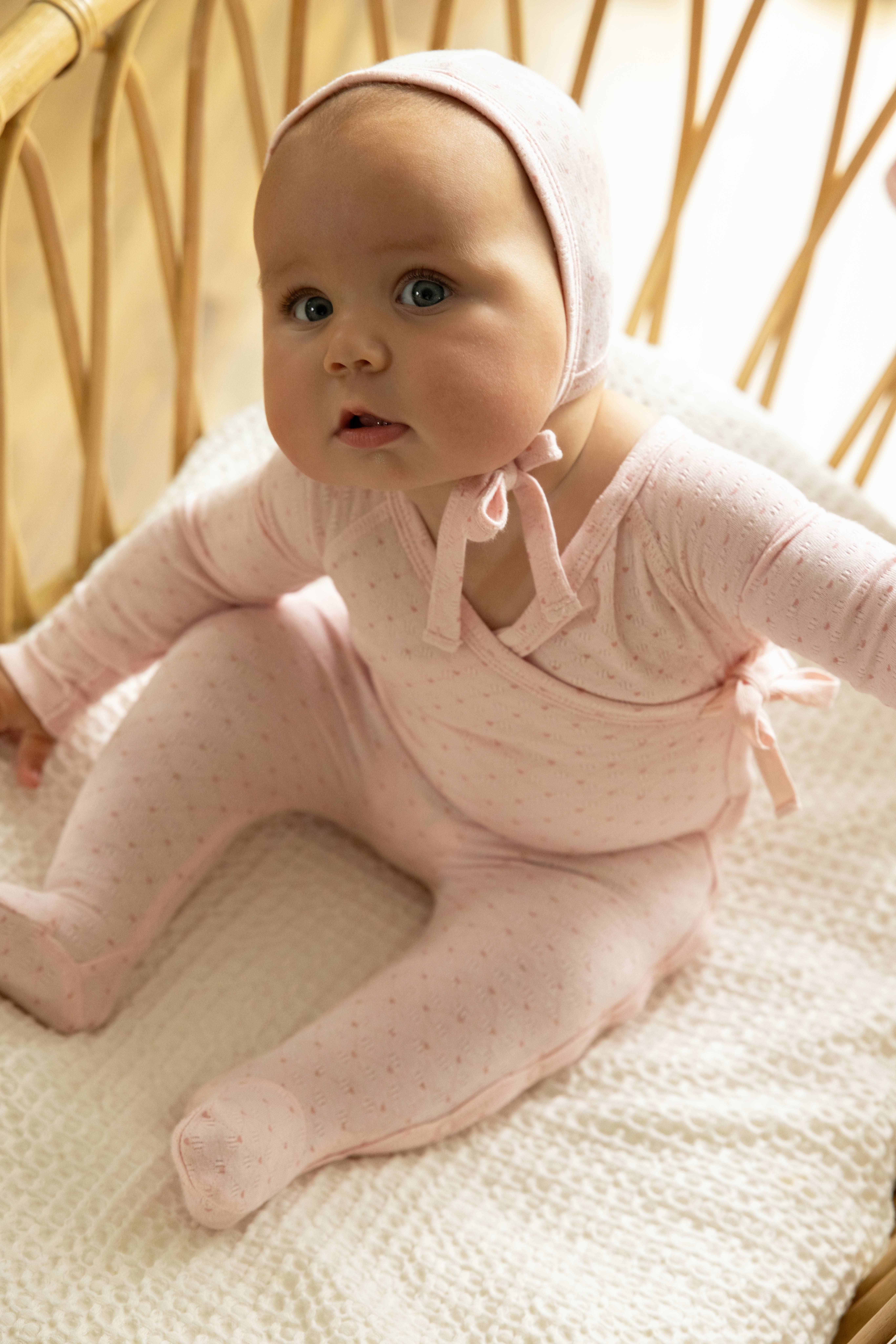 Rosa Little Hearts Pointelle 3-delars sparkdräktsset för wholesale på Faire2