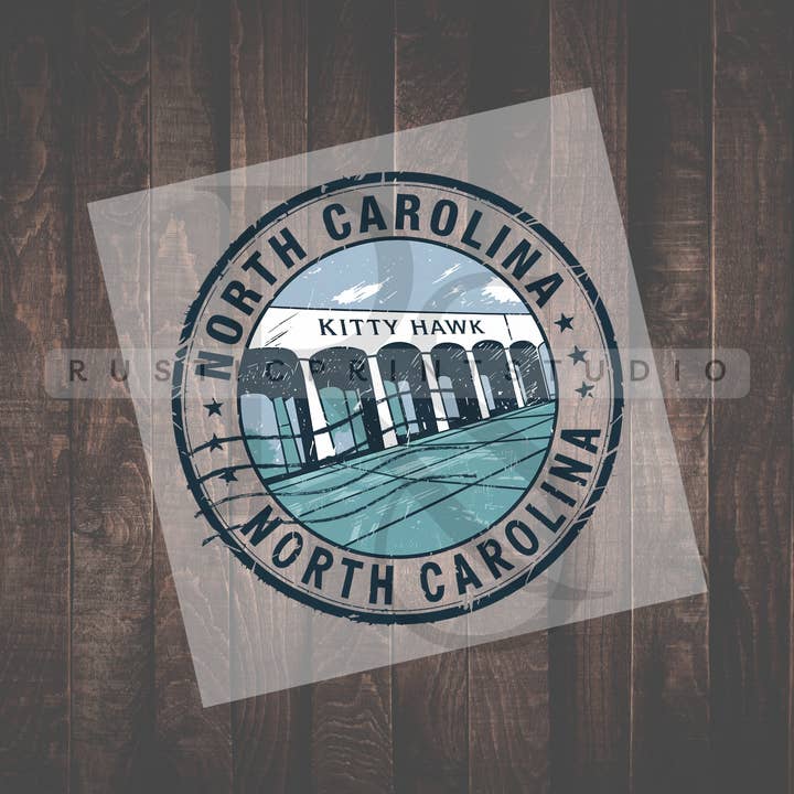 RusticPrintStudio - Wholesale Sublimation Transfer - Vintage DTF North Carolina State Stamp DTF Heat Transfer