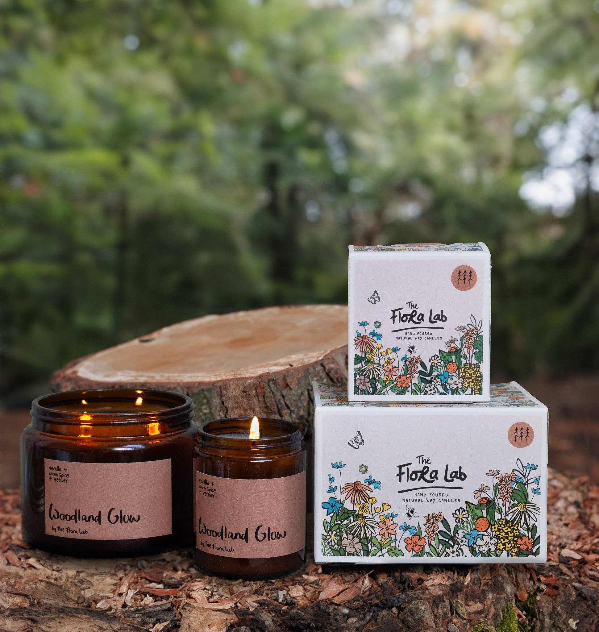 The Flora Lab | Hand Poured Natural-Wax Candles – wholesale Jar/filled candle – Woodland Glow Soy Wax Candle | Cosy Candle | Fall Candle1