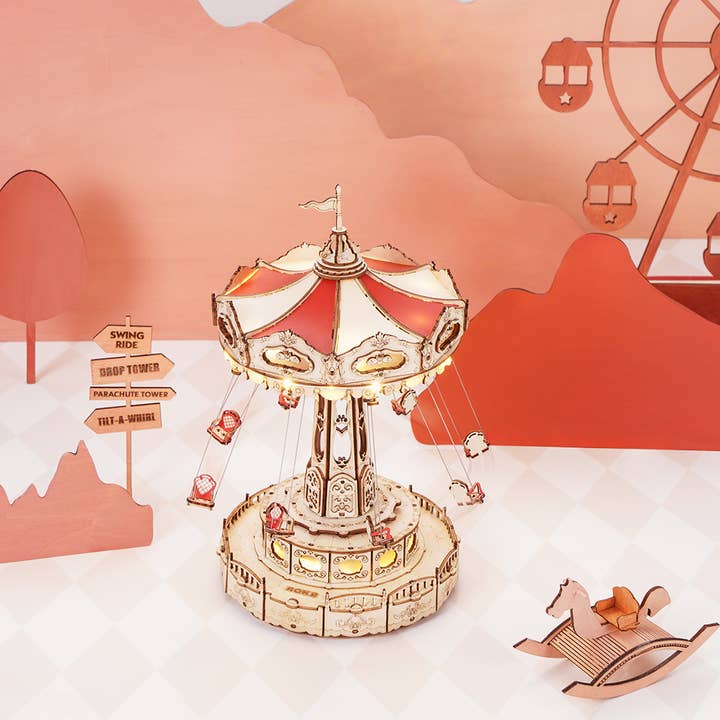 Robotime – Großhandel Bastelset – EA02 ROKR 3D Holzpuzzle DIY Spieluhr Schaukelfahrt2