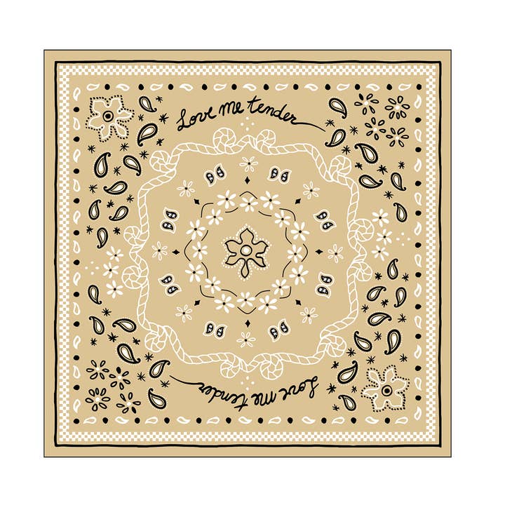 Beige bandana paper napkin x20 for wholesale by Opjet Paris