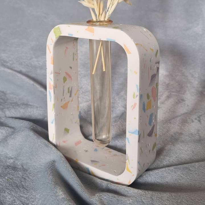Colourful Terrazzo Jesmonite Test Tube Vase for wholesale by Lunar Living