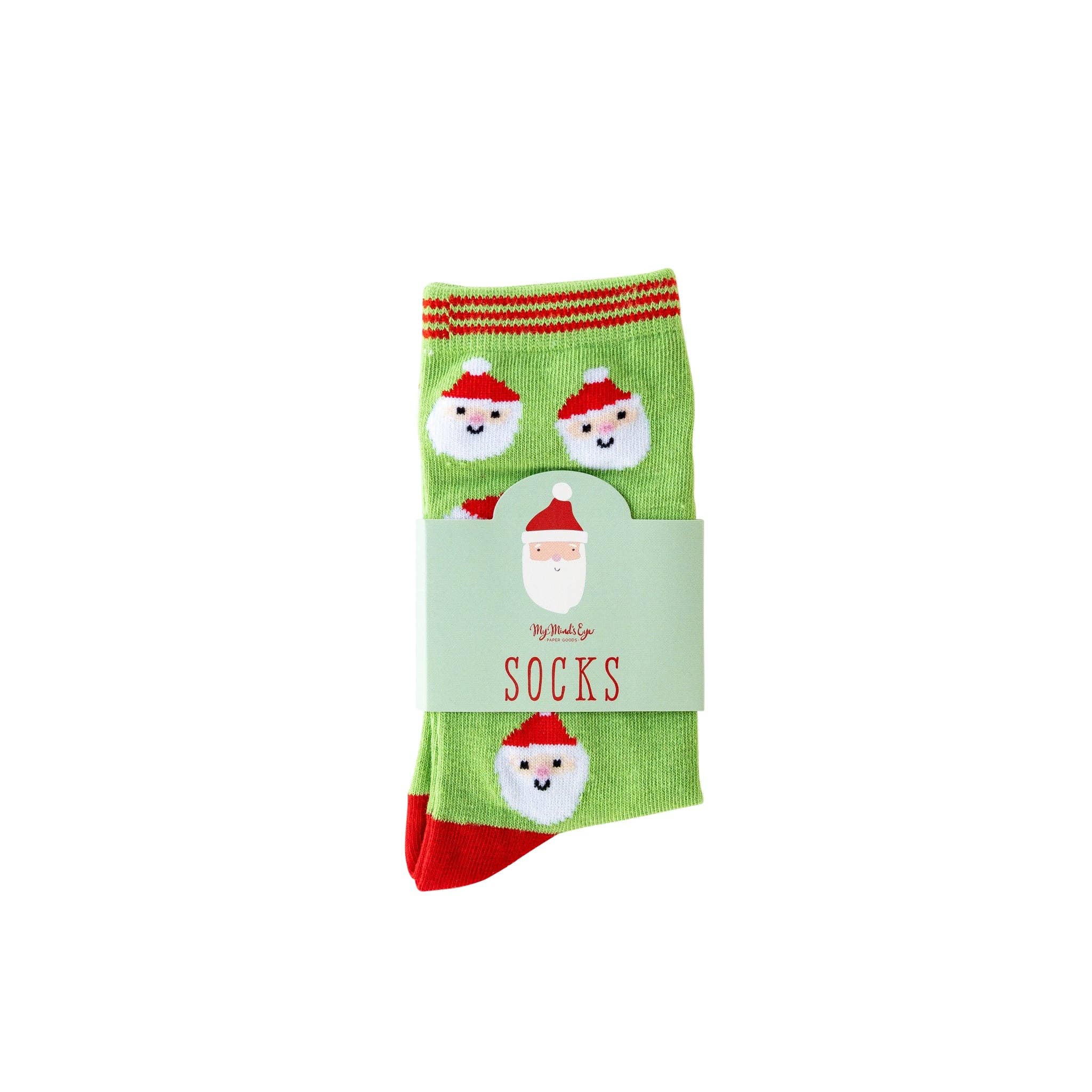My Mind’s Eye - Wholesale Socks - Unisex - WHM1053 -  Whimsy Santa Scatter Santa Socks1