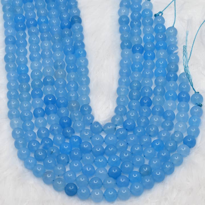 Chalcedony Dyed Round Beads, Crystal Bead Jewelry 6,10mm for wholesale by AK Healing Crystals